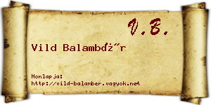 Vild Balambér névjegykártya